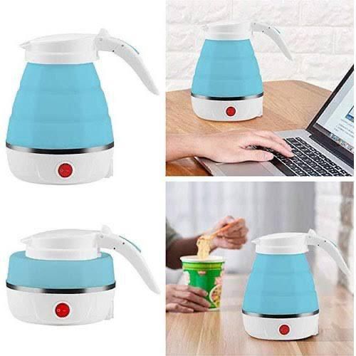 1pc White Electric Kettle, Small-Sized, 304 Stainless Steel, Easy To Clean,  Suitable For Camping, Traveling, Office, Etc. Portable Tea Pot, Capacity  800ml