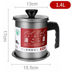 1.4L Stainless Steel Oil Strainer Pot