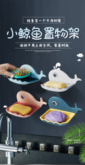 Whale soap box soap box cute punch-free wall-mounted suction cup
