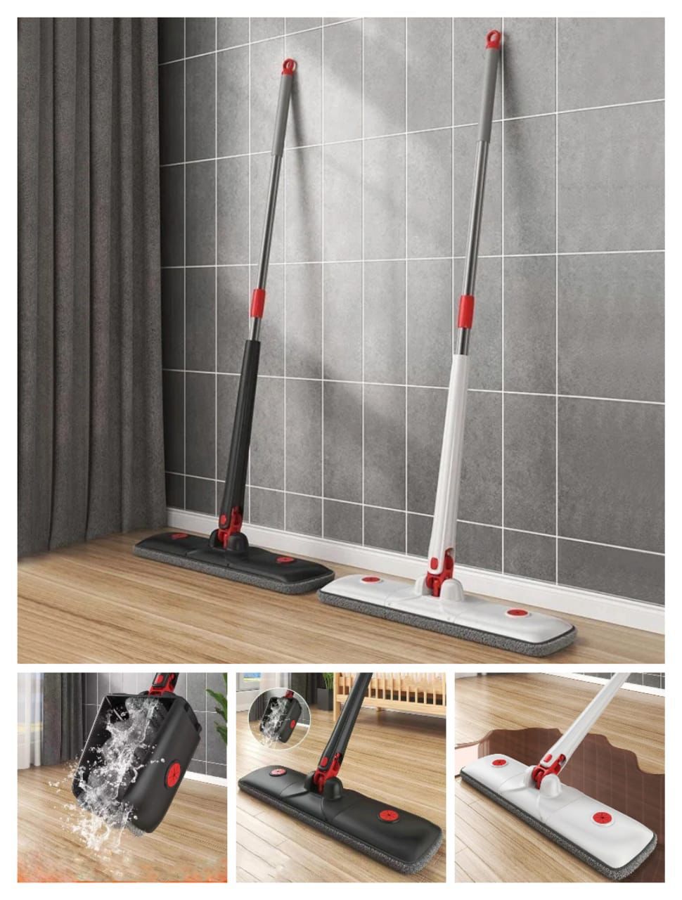 Squeeze Mop Floor Flat Mop Microfiber Window