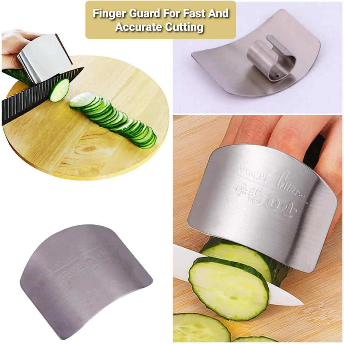 Stainless Steel Metal Finger Guard Protector Hand Guard Knife Slice Cutting