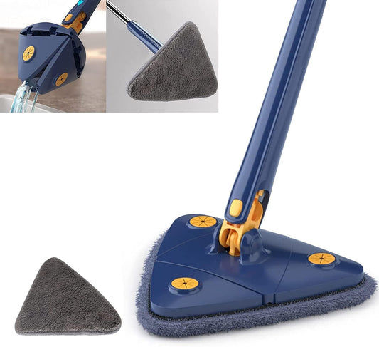 Grade Triangular Cleaning Mop Blue + 1 Pad