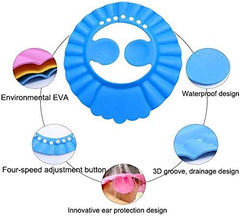 Shower Cap for Baby with Ear Shield Cover, Made of Soft and Healthy Material, Adjustable Strap Visor Bath Cap for Kids