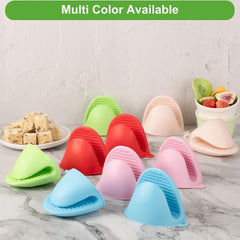Pairs Silicone Pot Holders, Heat Resistant Rubber Oven Mitts, Mini Oven Gloves for Kitchen Cooking & Baking