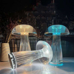 Plug In Night Light. Transparent Nightlights Mushroom Lamp Bedroom Night Lamp Jellyfish Lamp Atmosphere Decoration Crystal Table Light Christmas Gift
