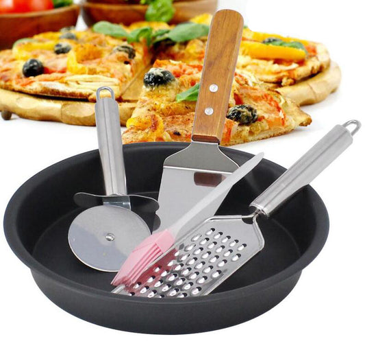 Round Pizza Plate Pizza Pan Deep Dish Tray Carbon Steel Non-stick Pack of 3