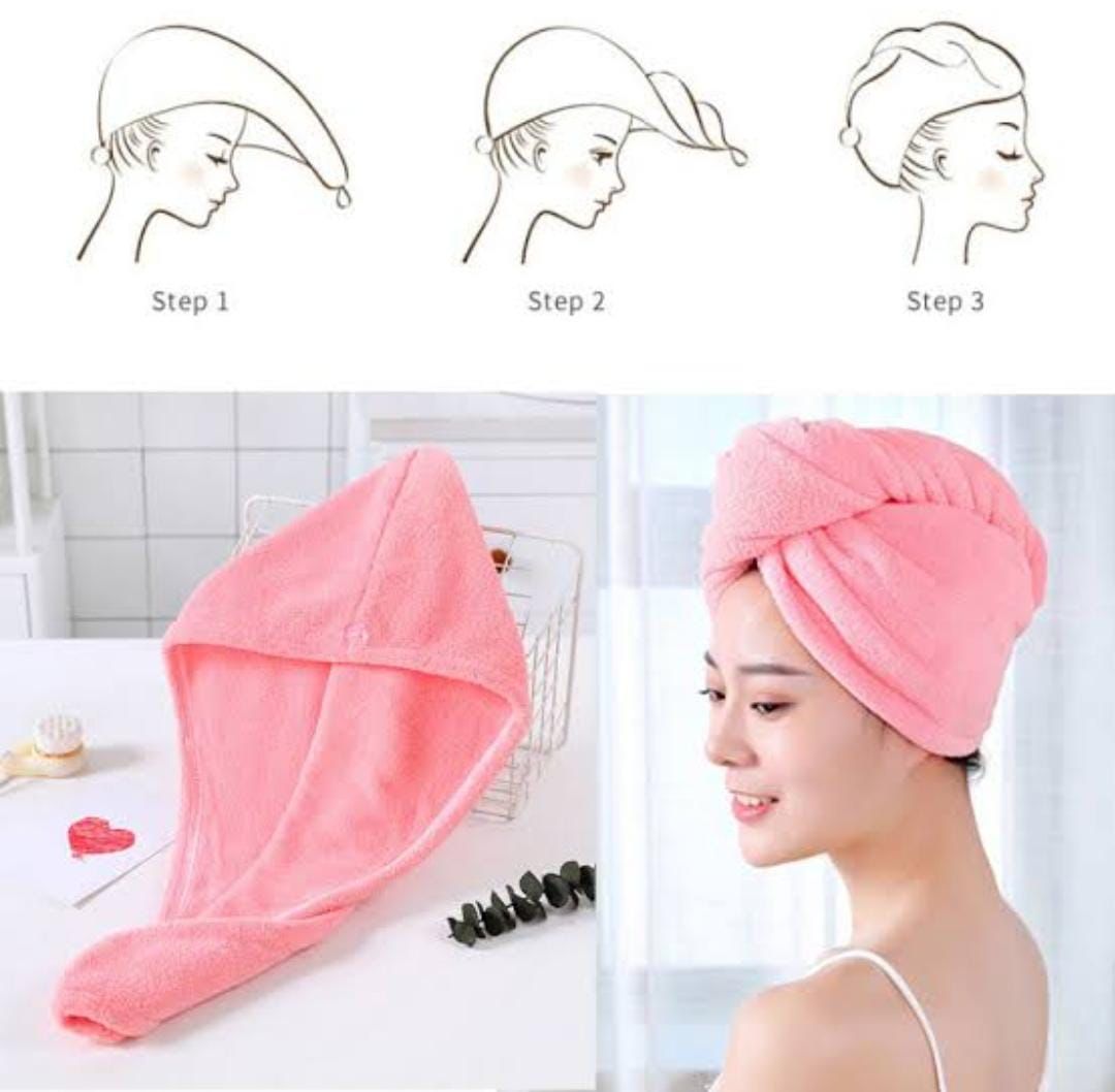 Microfiber hair Cap Towel (Random Colors)