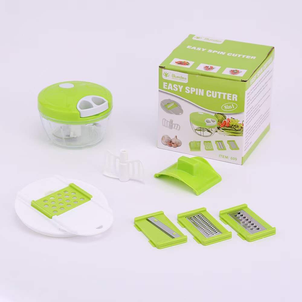 Manual Food Chopper Drawstring, Multifunctional Rotary Vegetable Slicer, Blender