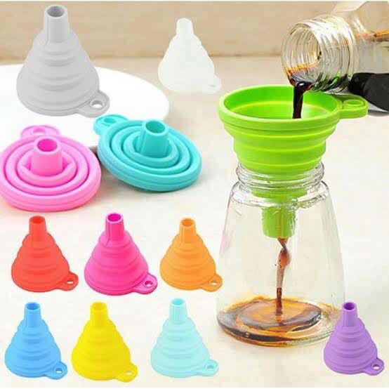 Silicone Funnels Food Grade Silicone Mini Foldable Rubber Funnel