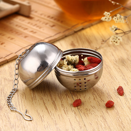 Spice Herb Tea and Seasoning Filter Ball with Hanging Hook - Silver