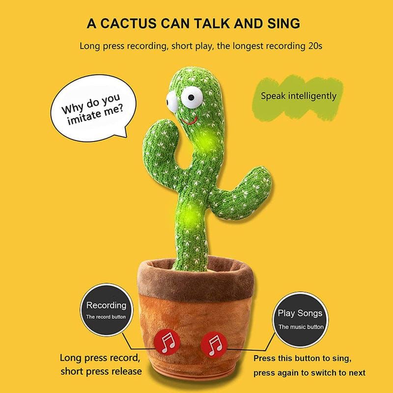 Dancing Cactus Talking Cactus Stuffed Plush Electronic Toy