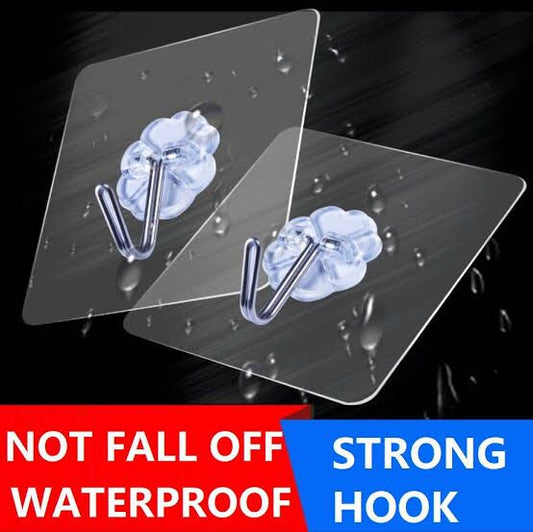 Transparent Self-adhesive Hooks, Strong Hooks for Hanging Clothes Bathroom Kitchen