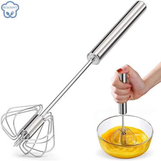 Semi Automatic Egg Beater 304 Stainless Steel Egg Whisk Manual Hand Mixer