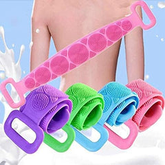 Silicone Body Scrubber Belt Double Side Shower Belt Removes Bath Towel Waterproof Easy Foot Cleaner Cleaning