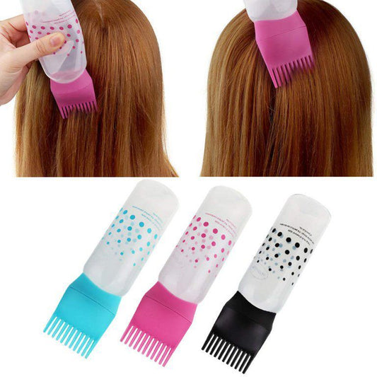 Root Comb Applicator Bottle Colorful Plastics Hair Dyeing Bottles Hairdressing Dry Cleaning bottlefor Home Salon