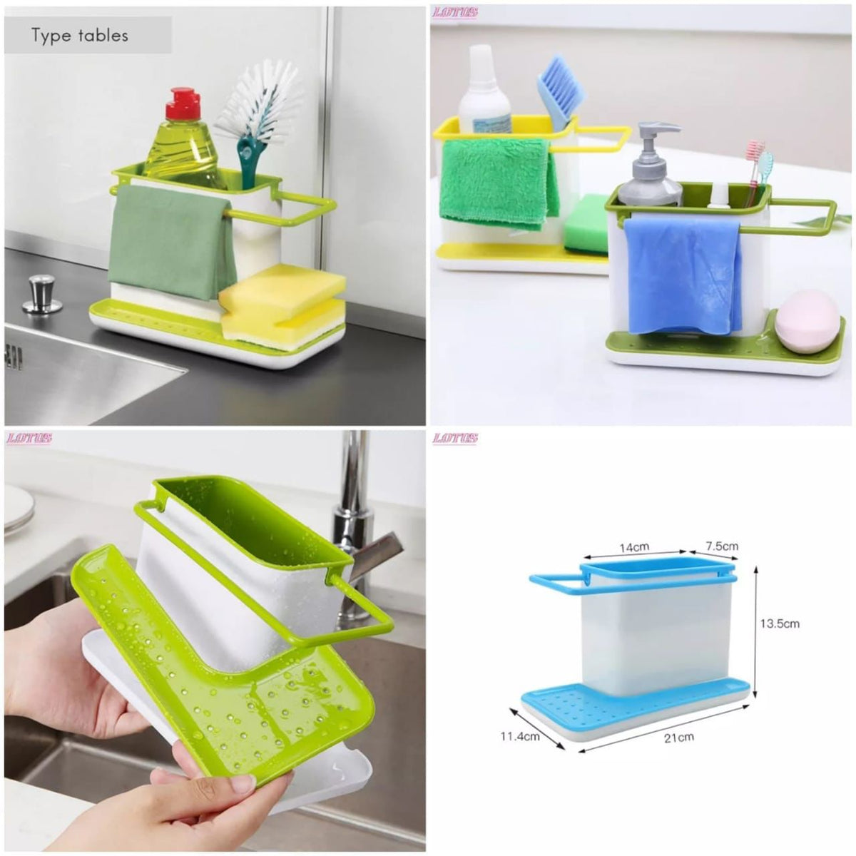 Kitchen Utensils Sink Sponge Holder Organiser Kitchen Utensil Holder for Sink Green