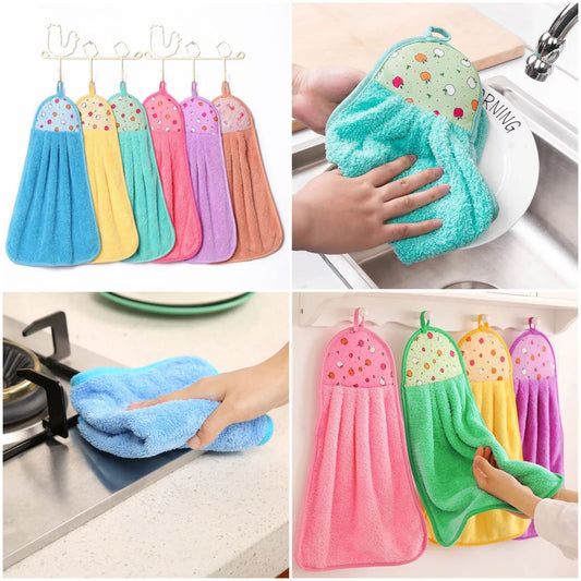 Microfiber Hand Towel for Wash Basin Kitchen Sink Dining Towel Multicolor Napkins Multipurpose Kitchen