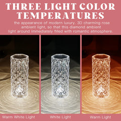 16 Color LED Crystal Table Lamp Masonry Design Bedroom Table Lamp