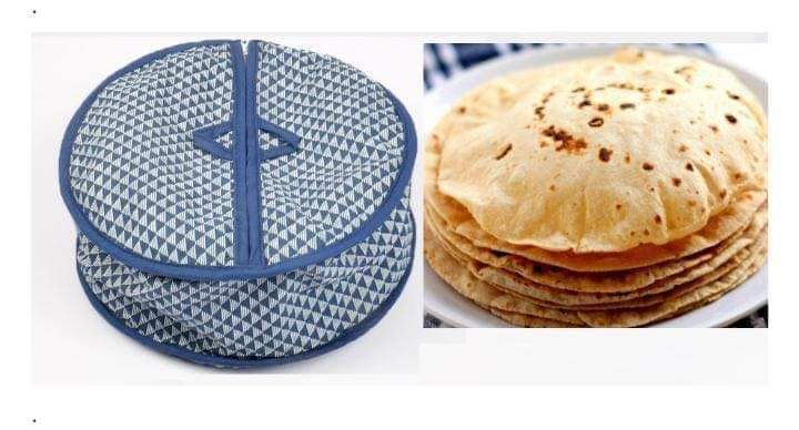 Cotton Round Roti Chapati Cover Roti Rumal Hot Chapati Box With Single Zip Roti Cloth