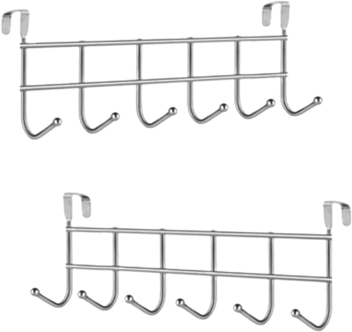 Over Door Hanger 6 Hooks - Clothes Hanging Rack for Hanging Clothes Jackets Towels