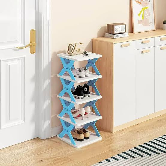 5 Layer X Shape Foldable Shoe Rack