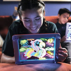 3D Magic Drawing Board Creative Kids Children Pen LED Lights Glow Art Sketchpad